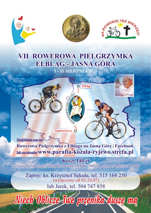 Plakat VII Pielgrzymki Rowerowej