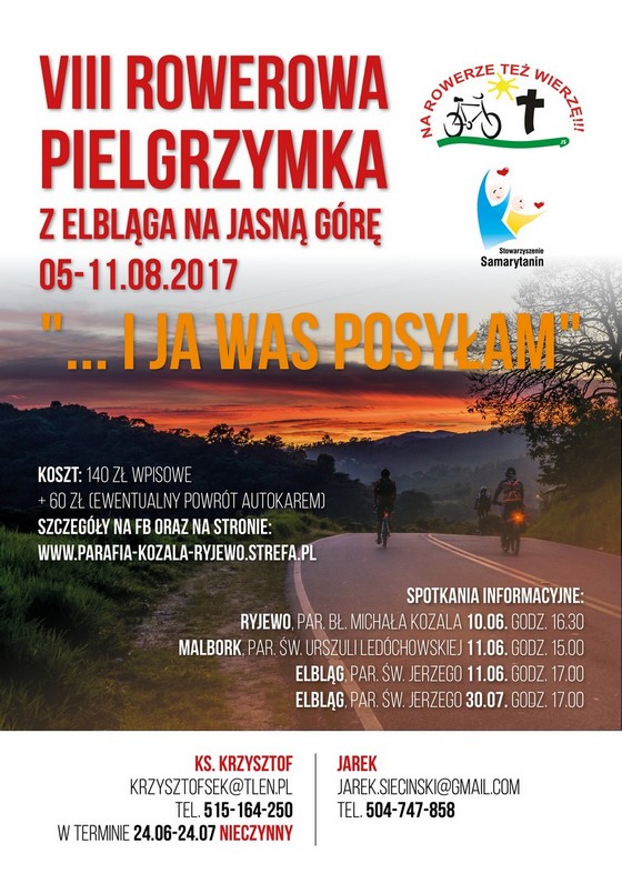 Plakat pielgrzymka rowerowa