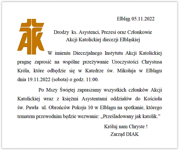 Zaproszenie na Ch K 2022